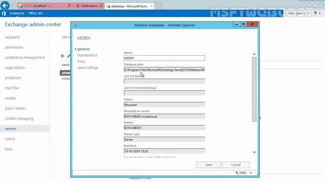 How to Move Mailbox Database in Exchange 2016 смотреть онлайн