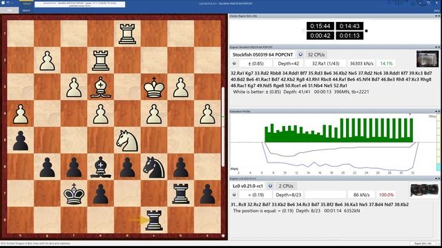 Leela Chess Zero 41401 vs Stockfish 030519 30m+30s смотреть онлайн