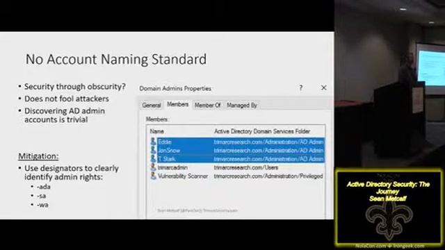 NolaCon 2018 211 Active Directory Security The Journey Sean Metcalf смотреть онлайн