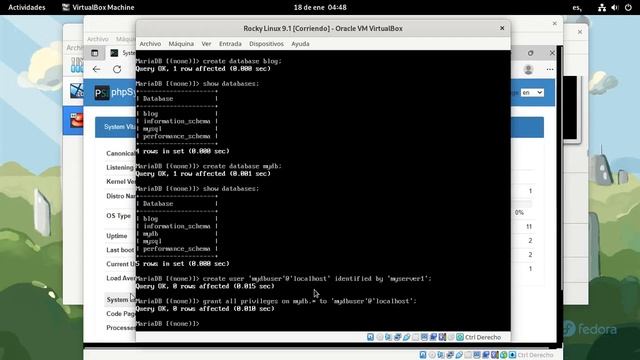 Crear Base de datos en MariaBD, usuarios, phpmyadmin en Rocky Linux смотреть онлайн