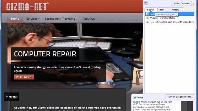 How to create a bookmark in Internet Explorer 9 - GizmoNet смотреть онлайн