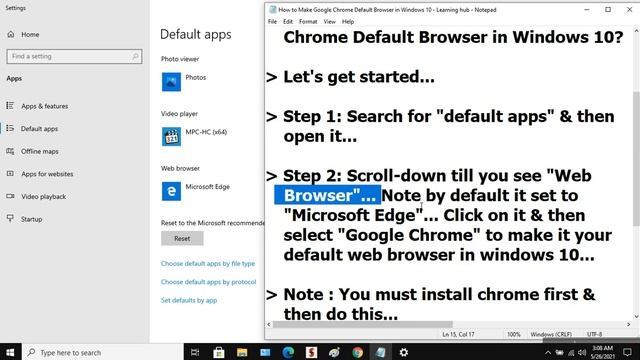 How to Make Google Chrome Default Browser in Windows 10 | Change Default Browser to Chrome смотреть онлайн