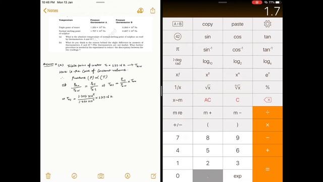 11.5 Numerical, NCERT class XI physics ,part II ,question no.11.5 Two ideal gas thermometers A m смотреть онлайн
