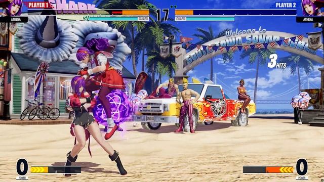 KOF XV | Athena 💥 Athena (mirror match) | Classic Athena 97 style mod | CPU vs CPU AI vs AI смотреть онлайн