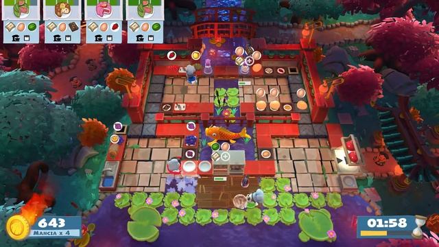 Overcooked 2. Moon Harvest 1-4 | 3 players online coop 4 stars | Score: 1279 смотреть онлайн