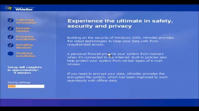 Windows whistler build 2419 - Installation and look. смотреть онлайн
