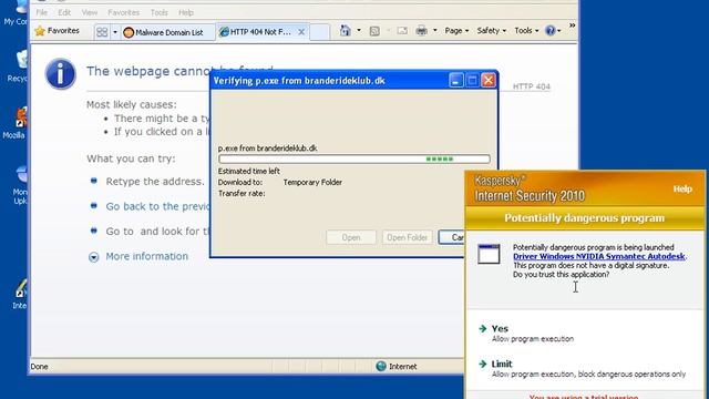 Testing Kaspersky Internet Security 2010 Against Viruses Part 1 смотреть онлайн