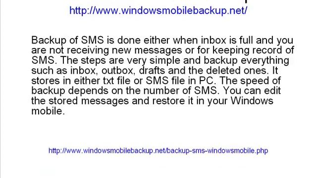 Windows Mobile Backup смотреть онлайн