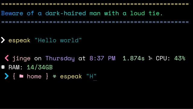 Preview of Espeak on windows Terminal using Powershell смотреть онлайн
