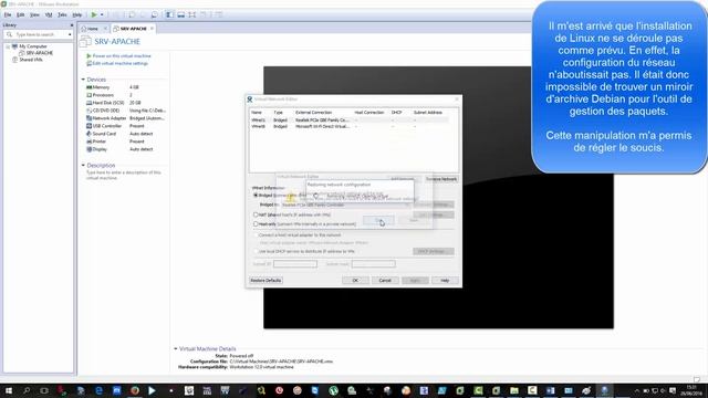 Debian CLI - 01 - Network Bridge on Device VMnet0 is Temporary down - Dépannage sous VMware - T2SI смотреть онлайн
