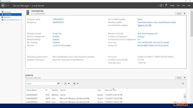 Getting Familiar with Windows Server 2016 Administration: Server Manager| packtpub.com смотреть онлайн