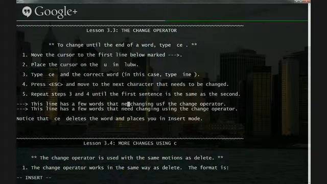 Lessons 3.3 - 3.4: The Change Operator, More Changes Using c - Vim Tutorial (Urdu) смотреть онлайн