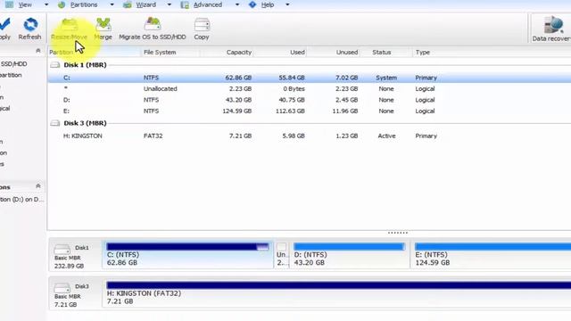 Resize drive c using EaseUs Partition master on windows смотреть онлайн