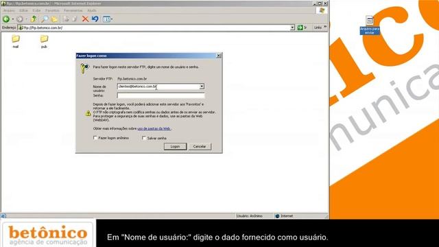 Upando um arquivo via FTP no Internet Explorer смотреть онлайн