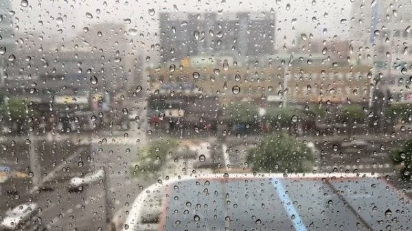 Tropical Storm Window with Rain & Thunder | relaxation, meditation, nature - 1 hour | RELAXING