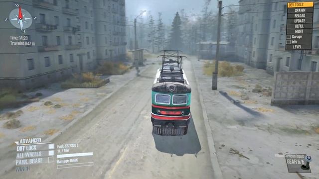 When the train runs on the road | Spintires: MudRunner | Train on Road смотреть онлайн