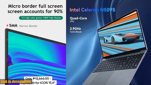 Buy Laptop, 15.6 Inch Windows 11 Intel Celeron N5095 Quad-Core Processor up to 2.9Ghz, 8GB DDR4 смотреть онлайн