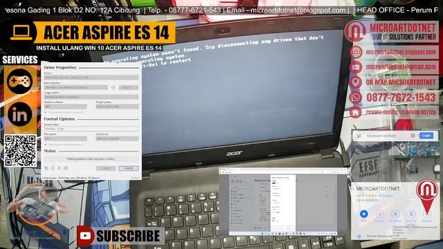 INSTALL ULANG WIN 10 ACER ASPIRE ES 14 ES1-420-518B смотреть онлайн