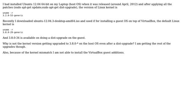 Ubuntu: Difference between the host and the guest OS kernel versions смотреть онлайн
