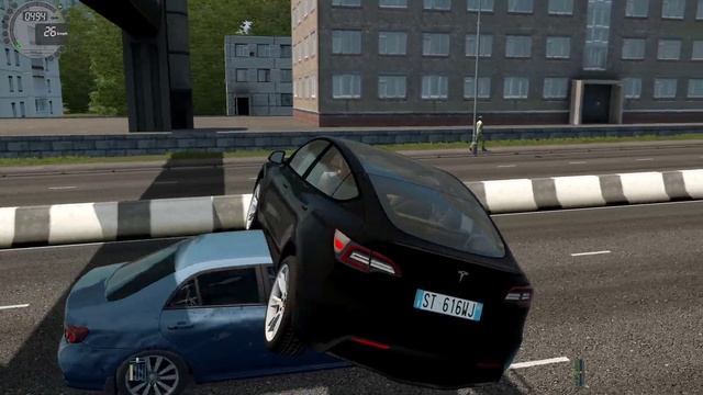 City Car Driving - Tesla Model Y Crash - Aftermatch смотреть онлайн