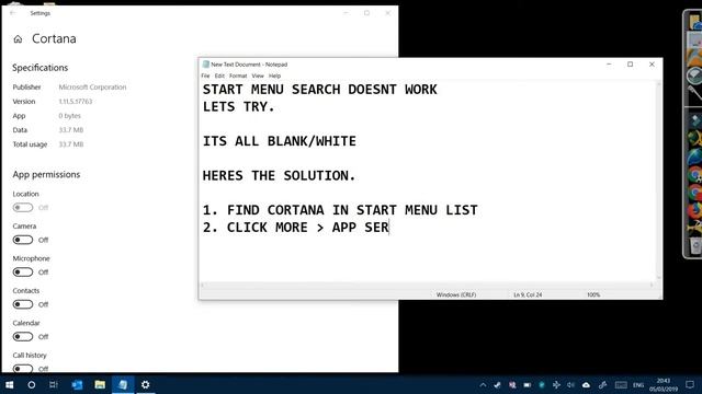 Windows 10 Start menu search does not work? try this ! смотреть онлайн