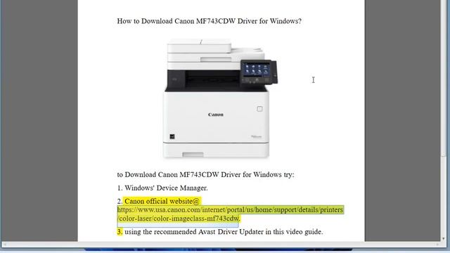 Download Canon MF743CDW Driver for Windows смотреть онлайн