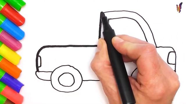 Как нарисовать машину пикап. Простые рисунки для детей смотреть онлайн