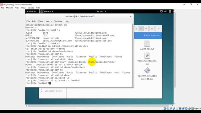 Install VBoxLinuxAdditions on Linux Guest VirtualBox смотреть онлайн