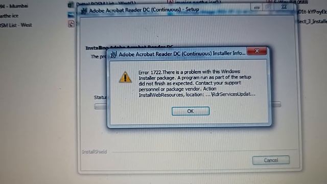 Solve:Adobe Reader error 1722.... смотреть онлайн