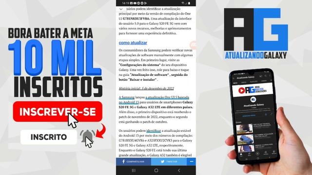 UAU! GALAXY S20 FE e GALAXY A32 RECEBENDO ANDROID 13 смотреть онлайн