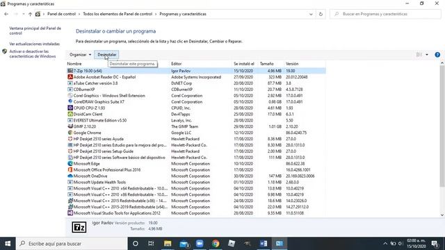 Desinstalar 7zip y winrar usando el panel de control смотреть онлайн