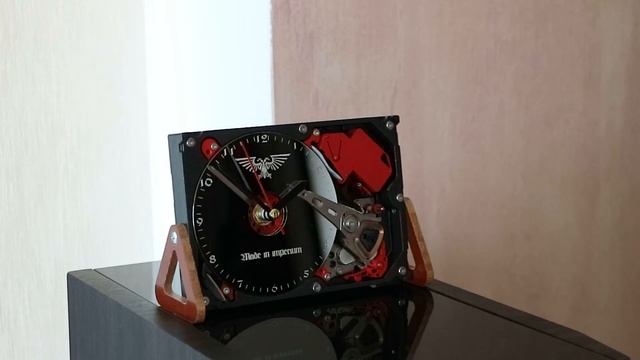 Exclusive desk clock made with computer hard drive, unique gift. (model #13, Warhammer Imperium) смотреть онлайн