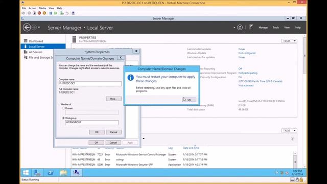 Renaming Windows 2012R2 Server смотреть онлайн