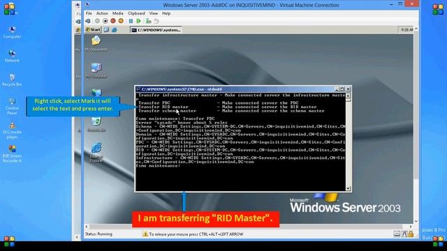 Transfer 5 FSMO role using NTDSUTIL.EXE command-line tool. смотреть онлайн