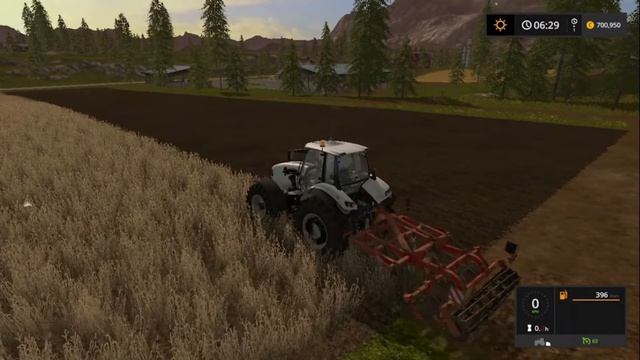 LAMBORGHINI Plowing Field and CASE Tractor SEEDING WHEAT - Farming Simulator 17, FS17 смотреть онлайн