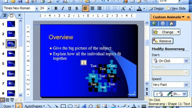 PowerPoint 2003 Tutorial Adding Custom Animation Microsoft Training Lesson 18.4 смотреть онлайн