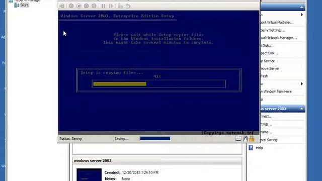 Hyper V ( Pause or Save Running Virtual Machine & Restoring again) in Server 2008 R2 part 03 смотреть онлайн