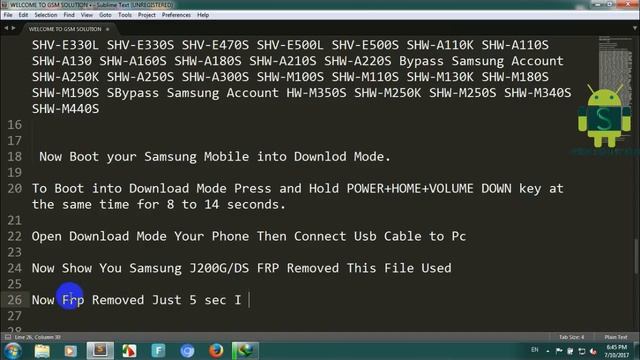 2016-2017 Samsung Phone Frp(Google Account) Remove Using odin Method смотреть онлайн