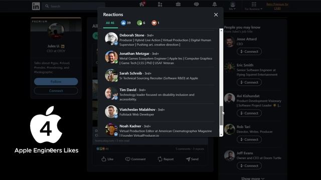 Apple GPU engineers likes Jules Urbach RENDER LinkedIn смотреть онлайн