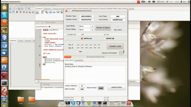 Lazarus - uFRCoder Simple with Source Code Example for Mifare card programming (Linux) смотреть онлайн