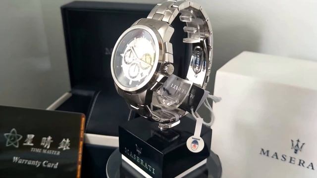 瑪莎拉蒂Maserati手錶，編號MA00238，灰木紋銀鋼款 смотреть онлайн