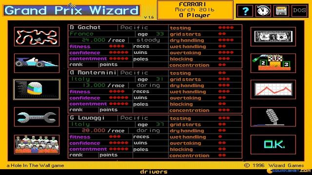 Grand Prix Wizard gameplay (PC Game, 1996) смотреть онлайн