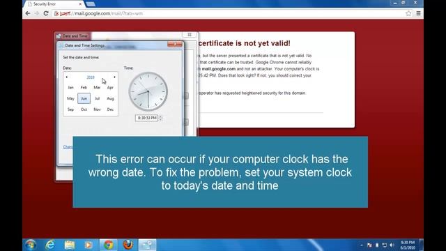 "The server's security certificate is not yet valid!" error смотреть онлайн