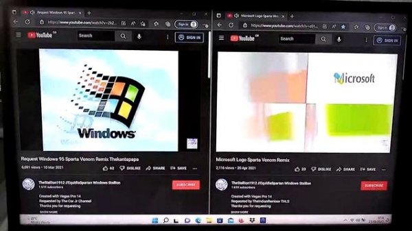 Windows 95 & Microsoft Logo Sparta Venom Remix Comparison