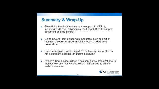 Get your SharePoint house in order - how to make SharePoint 21CFR part 11 Compliant смотреть онлайн