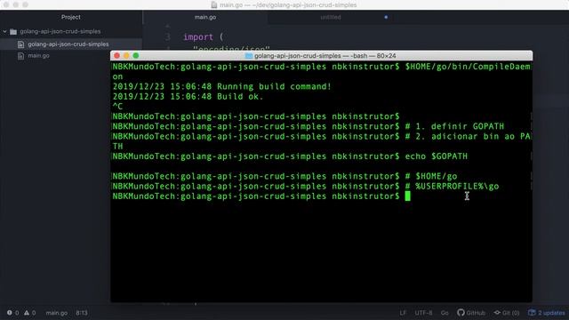 0016-15 Como definir o GOPATH para depois poder adicionar bin ao PATH смотреть онлайн