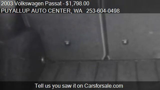 2003 Volkswagen Passat GL for sale in PUYALLUP, WA 98371 at смотреть онлайн