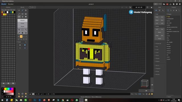 Creating Robot 3D NTFs Voxel For Sell on Opensea With Magicavoxel смотреть онлайн
