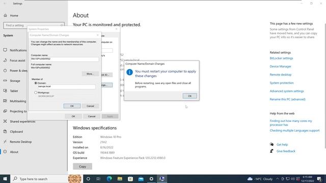 How to domain join Windows 10 client to Windows Server 2022 - Active Directory (AD) смотреть онлайн