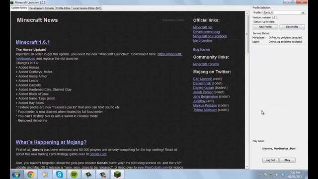 How to get minecraft 1.6.1 - how to update to minecraft 1.6.1 / new minecraft launcher 1.6.1 смотреть онлайн